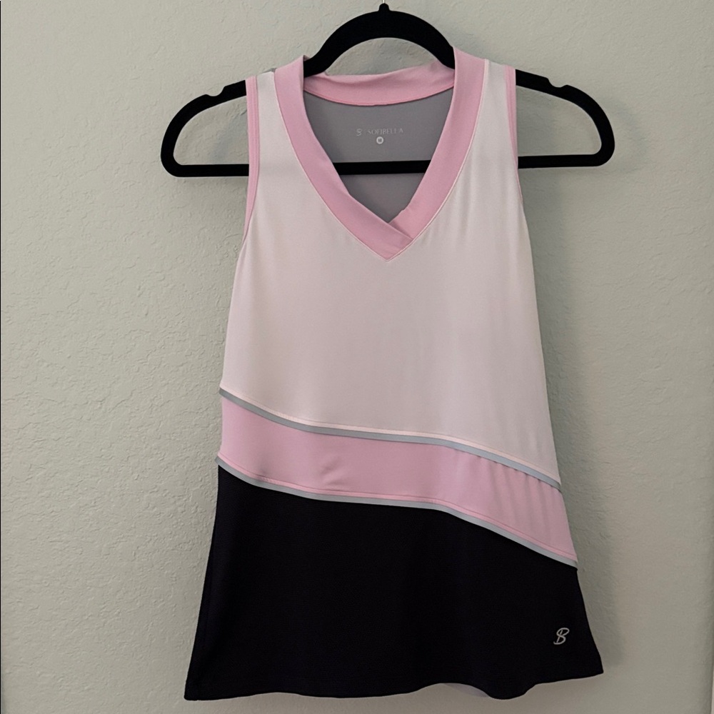 Women's Pink and Black Tennis Top